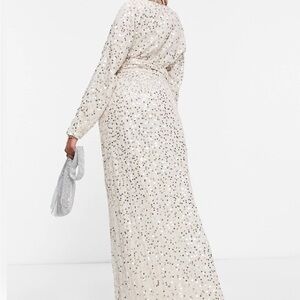 ASOS  Sequin Maxi Dress in Cream